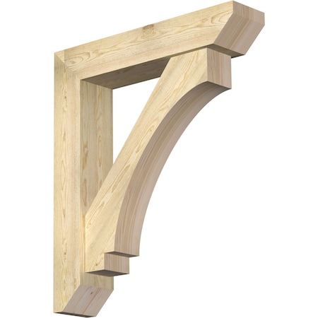 Ekena Millwork Imperial Slat Rough Sawn Bracket w/ Offset Brace, Douglas Fir, 8"W x 38"D x 44"H BKT0806X38X44IMP06RDF
